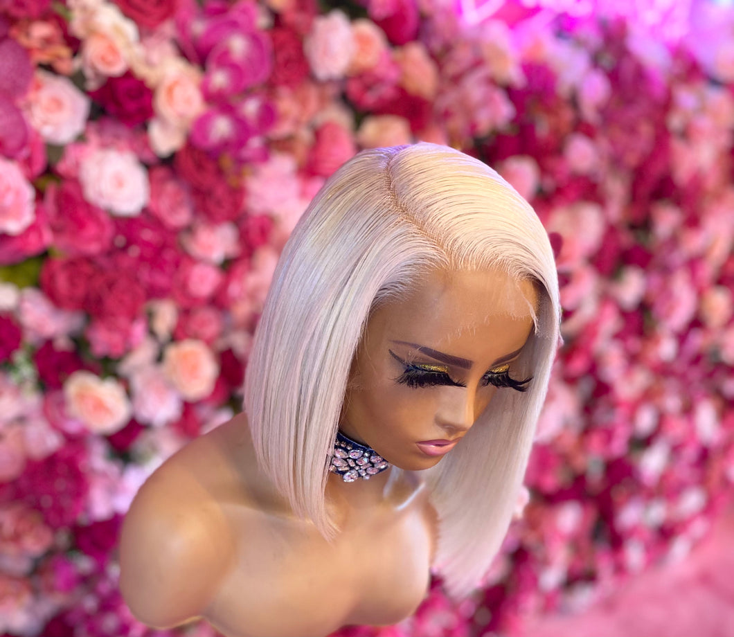 13x6 HD Lace Platinum Blonde Wig Bob